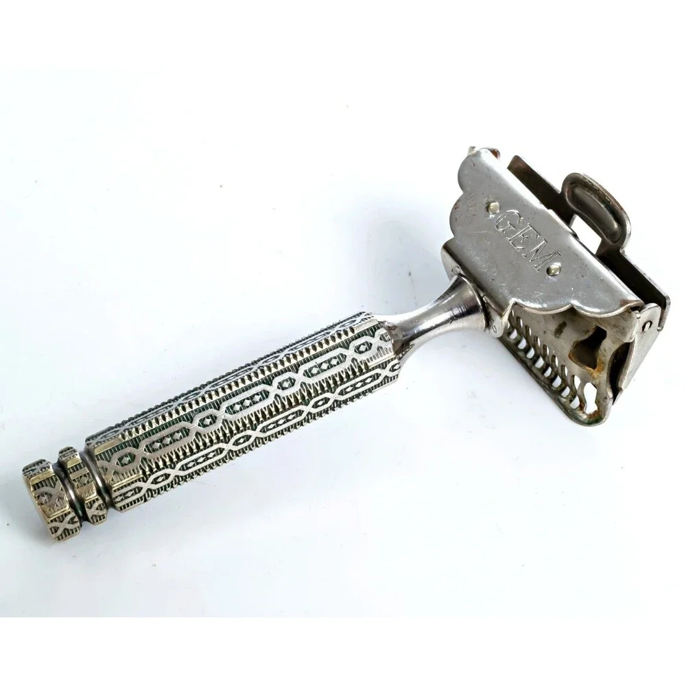 Vintage GEM Single Edge Safety Razor Art Deco Ornate Handle 1920s